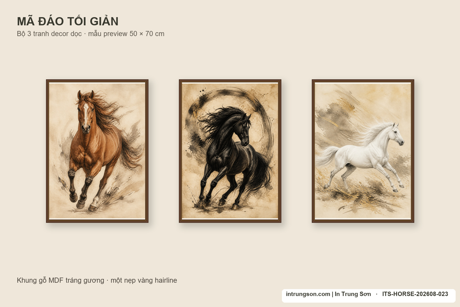 Tranh bộ Mã Đáo Thành Công In Trung Sơn