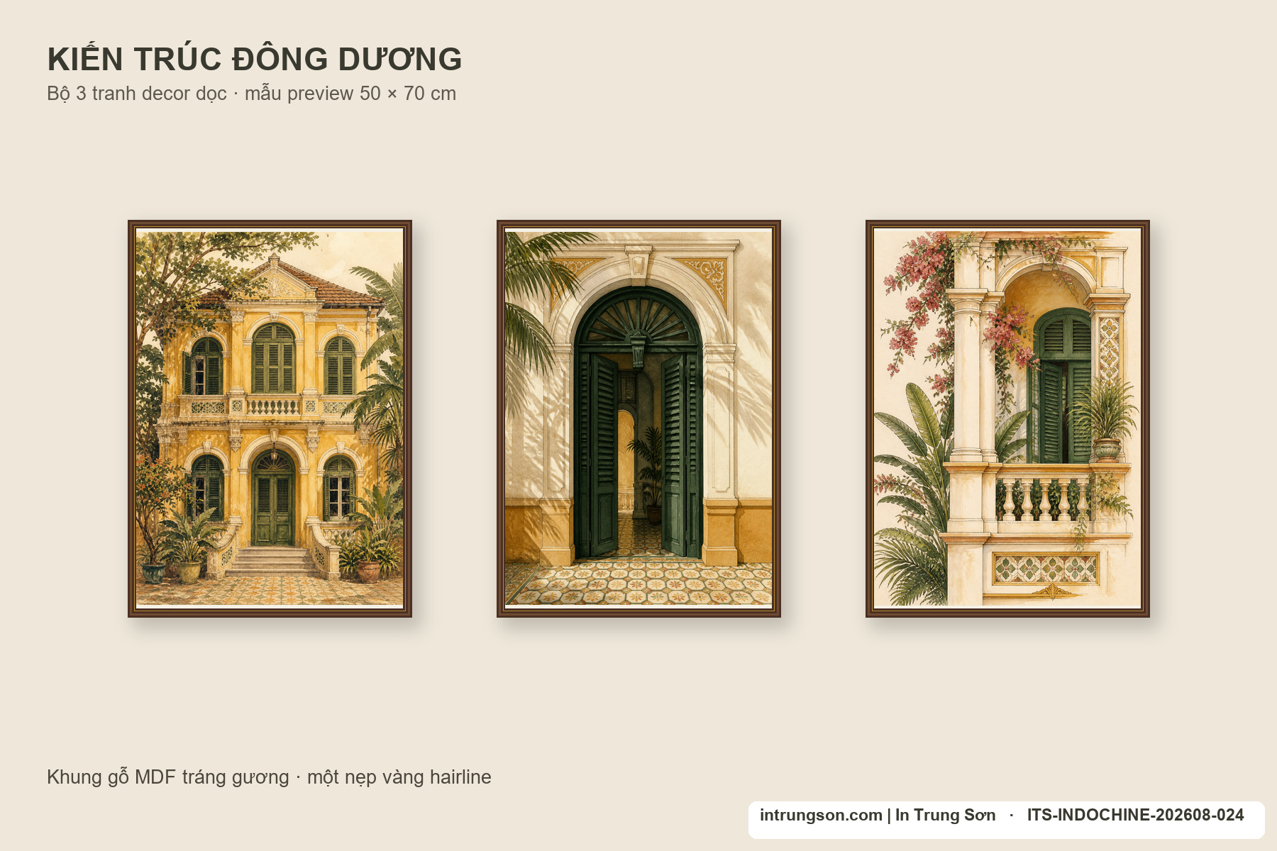 Tranh Kiến Trúc Đông Dương In Trung Sơn